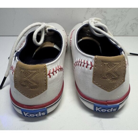 Keds Shoes Ortholite White Baseball Softball Slip-on Stitch - Women 5.5 - Kids 4 - Picture 3 of 6